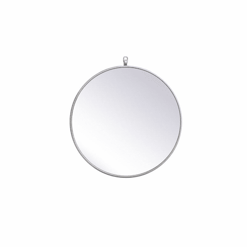 Elegant Rowan Metal Frame Round Mirror With Decorative Hook 21" - Silver - MR4721S