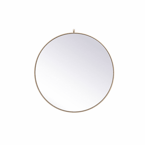 Elegant Rowan Metal Frame Round Mirror With Decorative Hook 39" - Brass - MR4739BR