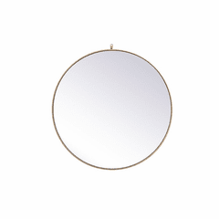 Elegant Rowan Metal Frame Round Mirror With Decorative Hook 39" - Brass - MR4739BR