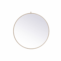 Elegant Rowan Metal Frame Round Mirror With Decorative Hook 45" - Brass - MR4745BR