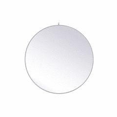 Elegant Rowan Metal Frame Round Mirror With Decorative Hook 45" - Silver - MR4745S