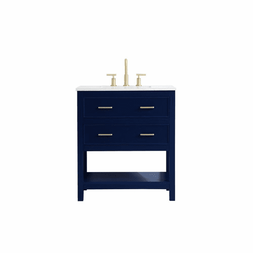 Elegant Sinclaire 30" Single Bathroom Vanity - Blue - VF19030BL