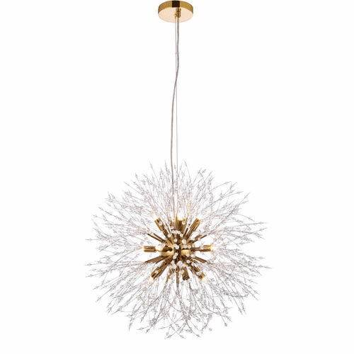 Elegant Solace 12-LT Pendant - Gold - 3507D24G