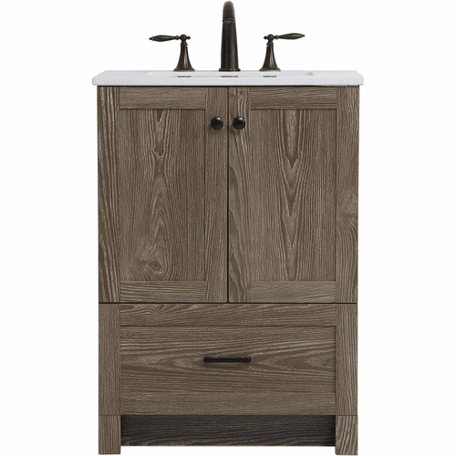 Elegant Soma 24" Single Bathroom Vanity - Weathered Oak - VF2824WO