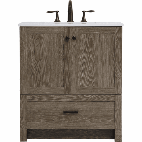 Elegant Soma 30" Single Bathroom Vanity - Weathered Oak - VF2830WO