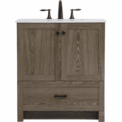 Elegant Soma 30" Single Bathroom Vanity - Weathered Oak - VF2830WO