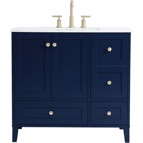 Elegant Sommerville 36" Single Bathroom Vanity - Blue - VF18036BL