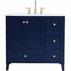Elegant Sommerville 36" Single Bathroom Vanity - Blue - VF18036BL