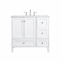 Elegant sommerville 36" Single Bathroom Vanity - White - VF18036WH