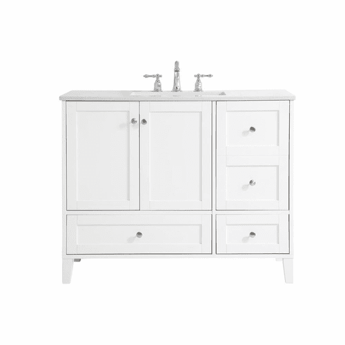 Elegant sommerville 42" Single Bathroom Vanity - White - VF18042WH