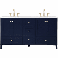 Elegant Sommerville 60" Double Bathroom Vanity - Blue - VF18060DBL