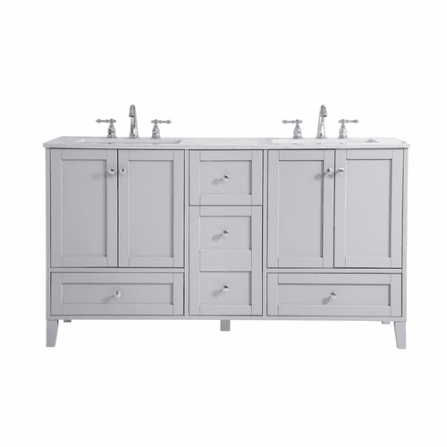 Elegant sommerville 60" Double Bathroom Vanity - Grey - VF18060DGR