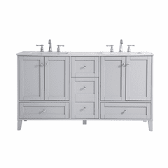 Elegant sommerville 60" Double Bathroom Vanity - Grey - VF18060DGR
