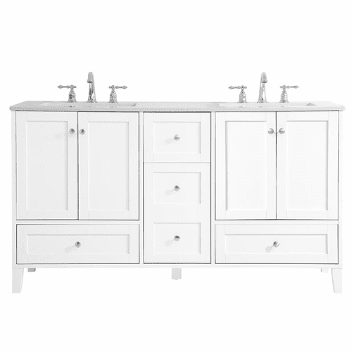 Elegant sommerville 60" Double Bathroom Vanity - White - VF18060DWH