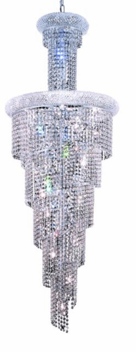 Elegant Spiral 22-LT Chrome Chandelier Clear Royal Cut Crystal - V1800SR22C/RC