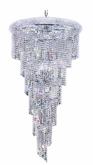 Elegant Spiral 22-LT Chrome Chandelier Clear Royal Cut Crystal - V1801SR30C/RC