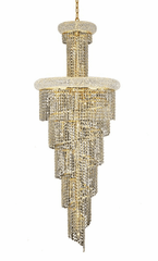 Elegant Spiral 22-LT Gold Chandelier Clear Royal Cut Crystal - V1800SR22G/RC