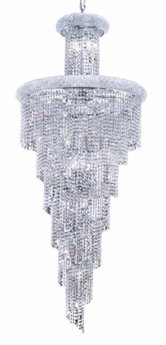 Elegant Spiral 28-LT Chrome Chandelier Clear Royal Cut Crystal - V1800SR30C/RC