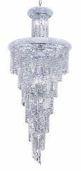 Elegant Spiral 28-LT Chrome Chandelier Clear Royal Cut Crystal - V1800SR30C/RC