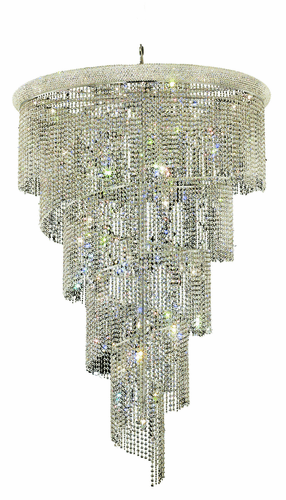Elegant Spiral 29-LT Chrome Chandelier Clear Royal Cut Crystal - V1801SR48C/RC