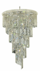 Elegant Spiral 29-LT Chrome Chandelier Clear Royal Cut Crystal - V1801SR48C/RC