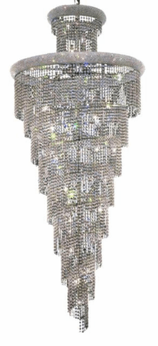 Elegant Spiral 32-LT Chrome Chandelier Clear Royal Cut Crystal - V1800SR36C/RC