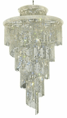 Elegant Spiral 41-LT Chrome Chandelier Clear Royal Cut Crystal - V1800SR48C/RC