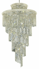 Elegant Spiral 41-LT Chrome Chandelier Clear Royal Cut Crystal - V1800SR48C/RC