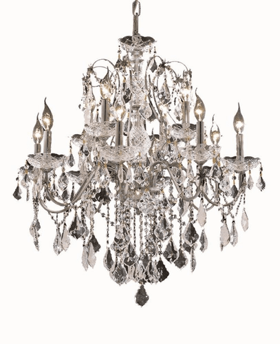 Elegant St. Francis 12-LT Chrome Chandelier Clear Royal Cut Crystal - V2015D28C/RC