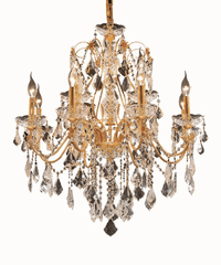 Elegant St. Francis 12-LT Gold Chandelier Clear Royal Cut Crystal - V2015D28G/RC