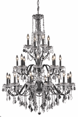 Elegant St. Francis 24-LT Dark Bronze Chandelier Clear Royal Cut Crystal - V2015G36DB/RC