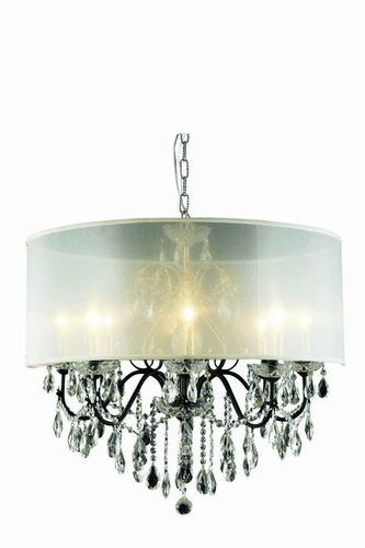 Elegant St. Francis 6-LT Dark Bronze Chandelier Clear Swarovski Elements Crystal - 2016D26DB/SS