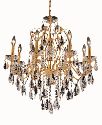 Elegant St. Francis 8-LT Gold Chandelier Clear Royal Cut Crystal - 2016D26G/RC