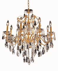 Elegant St. Francis 8-LT Gold Chandelier Clear Royal Cut Crystal - 2016D26G/RC