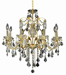 Elegant St. Francis 8-LT Gold Chandelier Clear Royal Cut Crystal - V2015D26G/RC
