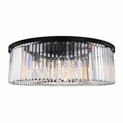 Elegant Sydney 10-LT Matte Black Flush Mount Clear Royal Cut Crystal - 1238F43MB/RC