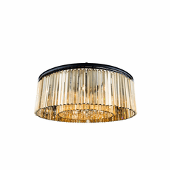 Elegant Sydney 10-LT Matte Black Flush Mount Golden Teak Royal Cut Crystal - 1208F43MB-GT/RC Elegant Sydney 10-LT Matte Black Flush Mount Golden Teak Royal Cut Crystal - 1208F43MB-GT/RC