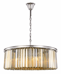 Elegant Sydney 10-LT Polished Nickel Chandelier Golden Teak Royal Cut Crystal - 1238G43PN-GT/RC Elegant Sydney 10-LT Polished Nickel Chandelier Golden Teak Royal Cut Crystal - 1238G43PN-GT/RC