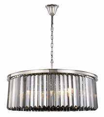 Elegant Sydney 10-LT Polished Nickel Chandelier Silver Shade Royal Cut Crystal - 1238G43PN-SS/RC Elegant Sydney 10-LT Polished Nickel Chandelier Silver Shade Royal Cut Crystal - 1238G43PN-SS/RC
