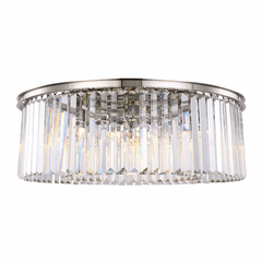 Elegant Sydney 10-LT Polished Nickel Flush Mount Clear Royal Cut Crystal - 1238F43PN/RC