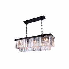 Elegant Sydney 12-LT Matte Black Chandelier Clear Royal Cut Crystal - 1202D40MB/RC