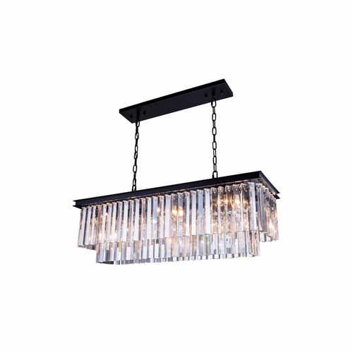Elegant Sydney 12-LT Matte Black Chandelier Clear Royal Cut Crystal - 1202D40MB/RC