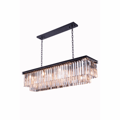 Elegant Sydney 12-LT Matte Black Chandelier Clear Royal Cut Crystal - 1202D50MB/RC