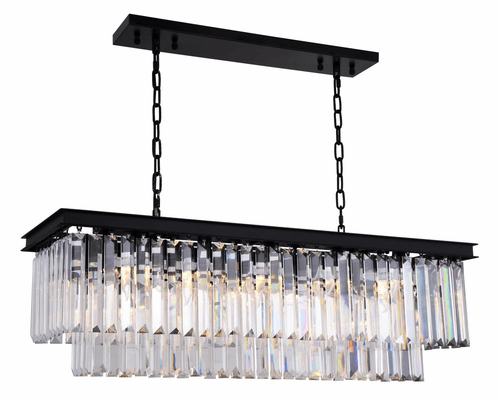 Elegant Sydney 12-LT Matte Black Chandelier Clear Royal Cut Crystal - 1232D40MB/RC