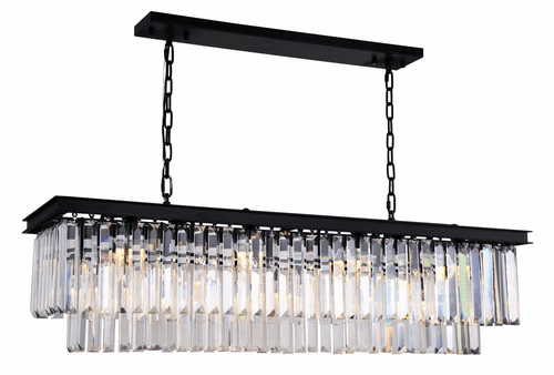 Elegant Sydney 12-LT Matte Black Chandelier Clear Royal Cut Crystal - 1232D50MB/RC
