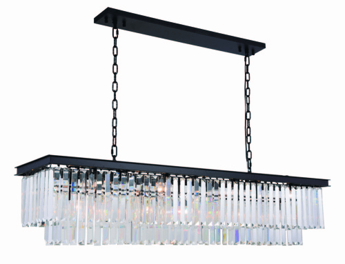 Elegant Sydney 12-LT Matte Black Chandelier Clear Royal Cut Crystal - 1232D60MB/RC