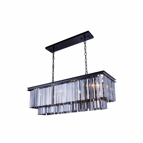 Elegant Sydney 12-LT Matte Black Chandelier Silver Shade Royal Cut Crystal - 1202D40MB-SS/RC