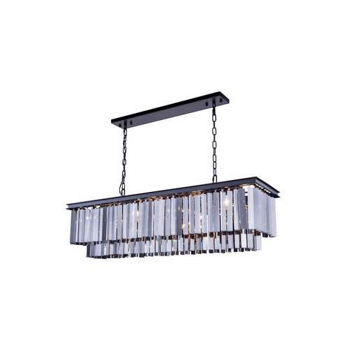 Elegant Sydney 12-LT Matte Black Chandelier Silver Shade Royal Cut Crystal - 1202D50MB-SS/RC