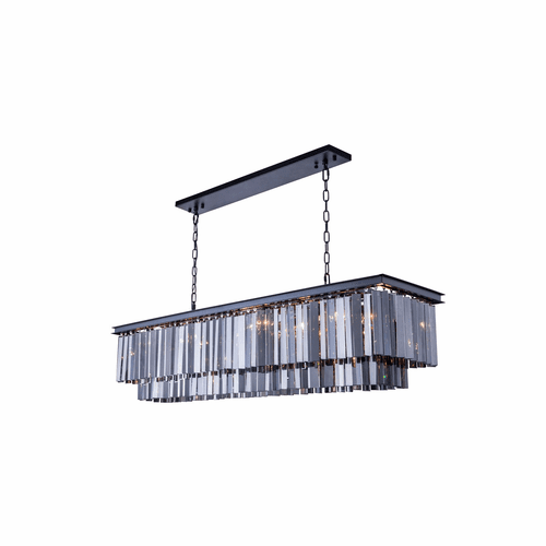 Elegant Sydney 12-LT Matte Black Chandelier Silver Shade Royal Cut Crystal - 1202D60MB-SS/RC