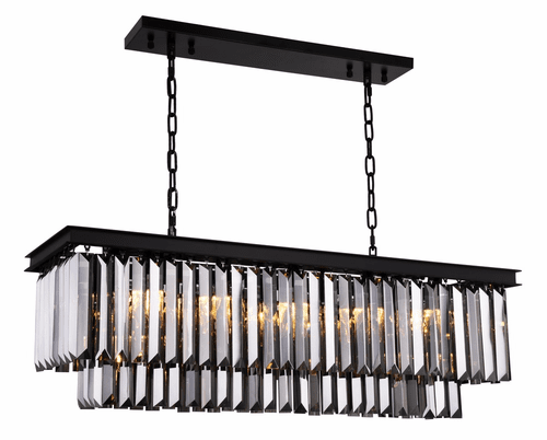 Elegant Sydney 12-LT Matte Black Chandelier Silver Shade Royal Cut Crystal - 1232D40MB-SS/RC